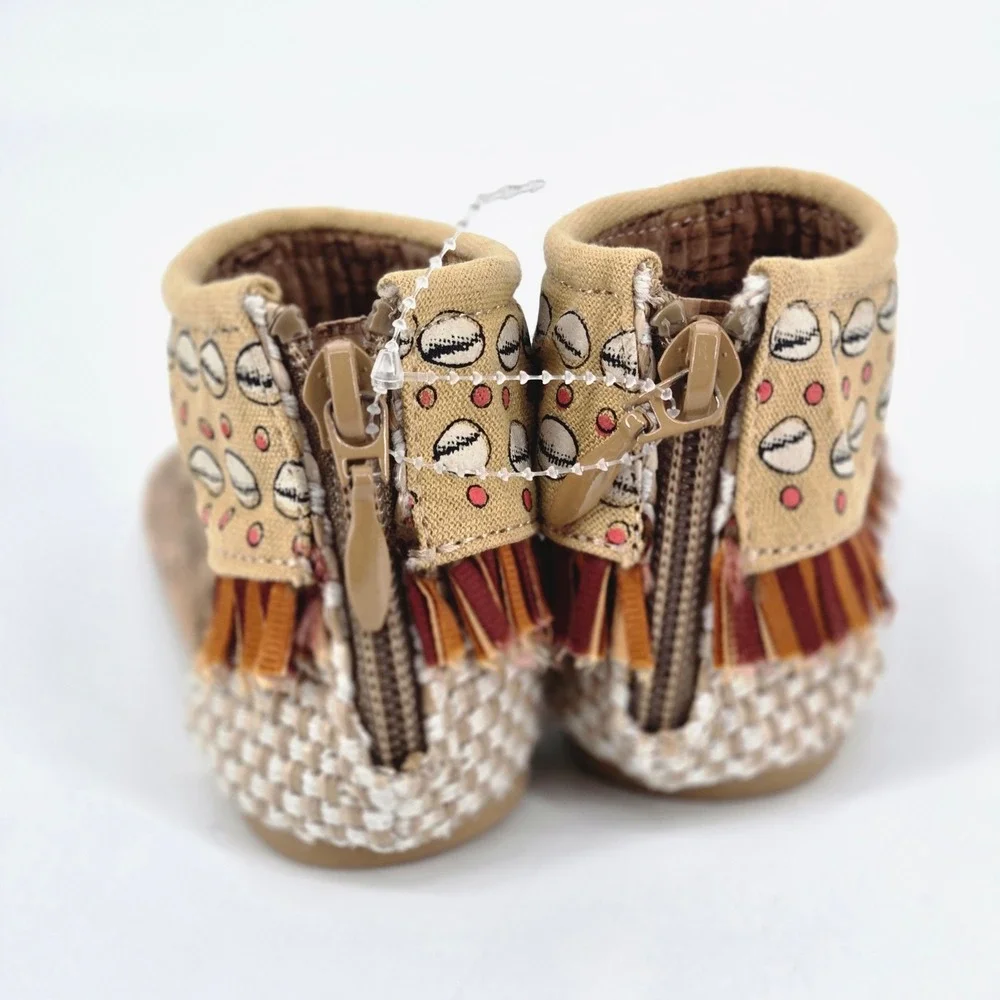 Disney Moana Costume Shoes Toddler Size 7/8 Princess Dress Up Sandals Zip EUC